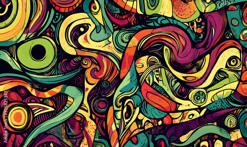 hand drawn abstract doodle style