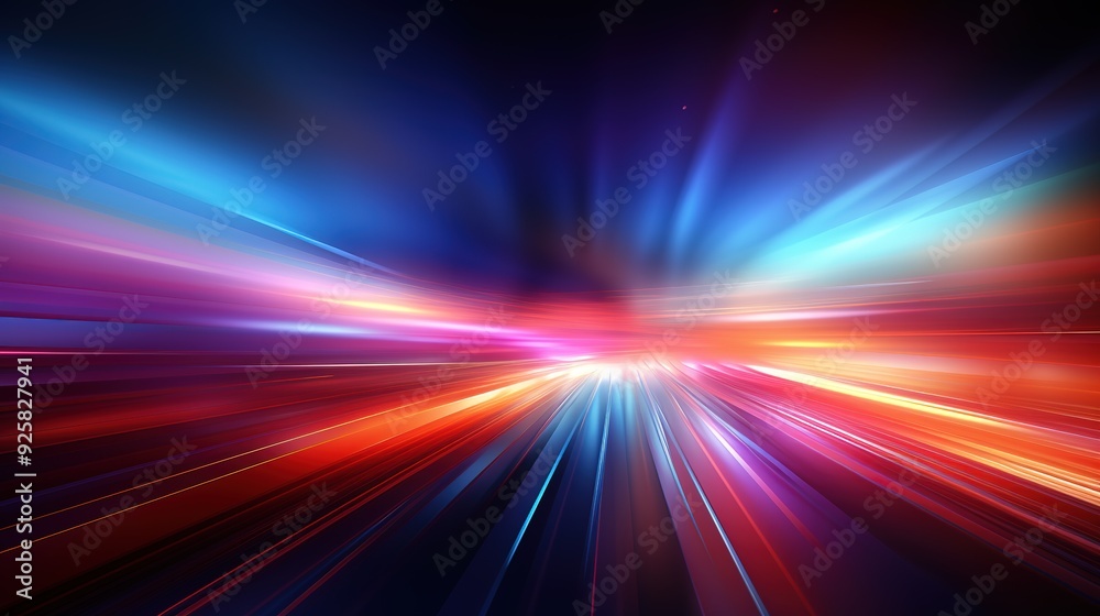 Abstract motion blur background with vibrant red, blue, and orange lights. Abstract motion blur background with vibrant red, blue, and orange lights.
