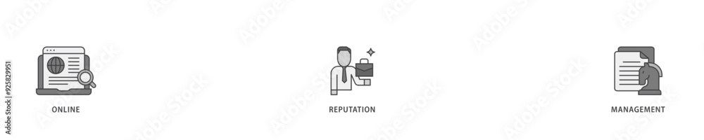 ORM icon infographic illustration concept with icon of internet, browser, winner, trust, favorite, and business icon live stroke and easy to edit ORM icon infographic illustration concept with icon of internet, browser, winner, trust, favorite, and business icon live stroke and easy to edit
