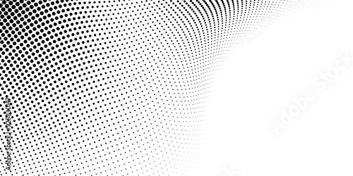 Abstract halftone background with wavy surface made of gray dots on white modern dots background modern 