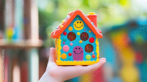 Colorful Toy House in Hand photo