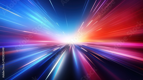 Abstract speed lines converging in a bright white light.