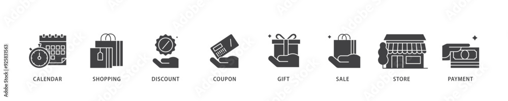 Black friday icon infographic illustration concept with icon of calendar, shopping, discount, coupon, gift, sale, store, payment icon live stroke and easy to edit Black friday icon infographic illustration concept with icon of calendar, shopping, discount, coupon, gift, sale, store, payment icon live stroke and easy to edit