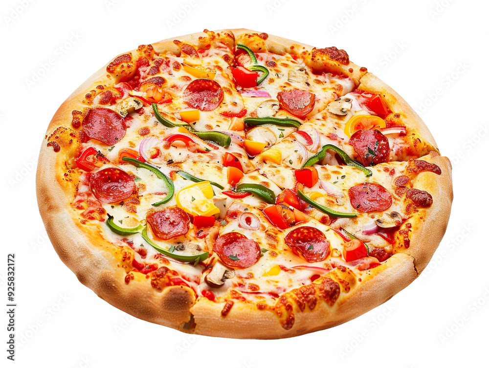 Italian Mixed Pizza isolated Italian Mixed Pizza isolated