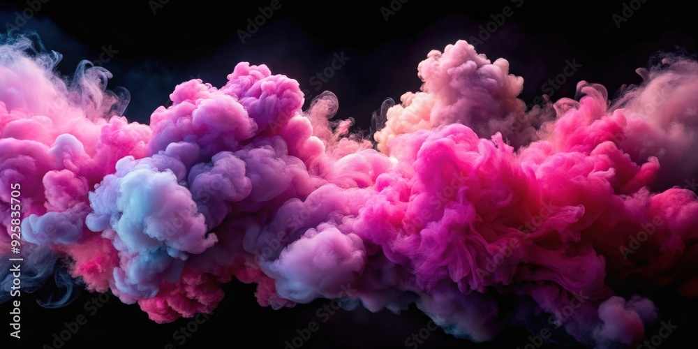 Surreal pink and magenta smoke clouds swirling against a black background, creating a pastel beauty, pastel, beauty Surreal pink and magenta smoke clouds swirling against a black background, creating a pastel beauty, pastel, beauty
