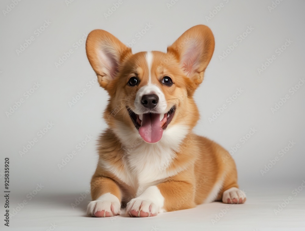 A Smiling Pembroke Welsh Corgi Puppy Posing A Smiling Pembroke Welsh Corgi Puppy Posing