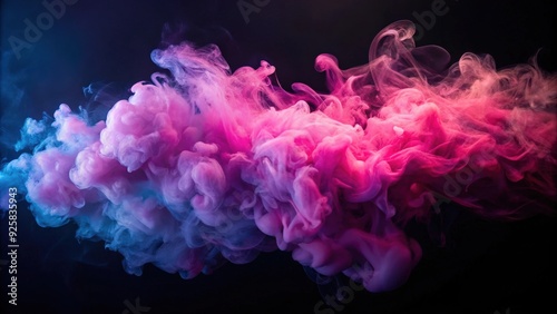 Luminous pink and magenta smoke swirls creating a pastel cloud effect against a dark background, luminous, pink, magenta