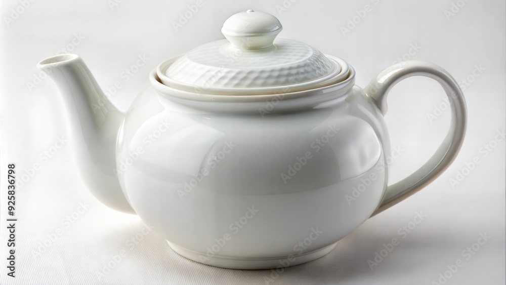 Classic White Porcelain Teapot: A timeless elegance in a pristine white teapot, perfect for brewing a soothing cup of tea. The minimalist design enhances the simple beauty of the teapot. Classic White Porcelain Teapot: A timeless elegance in a pristine white teapot, perfect for brewing a soothing cup of tea. The minimalist design enhances the simple beauty of the teapot.