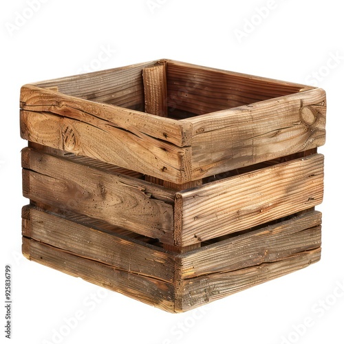 wood box on a white background