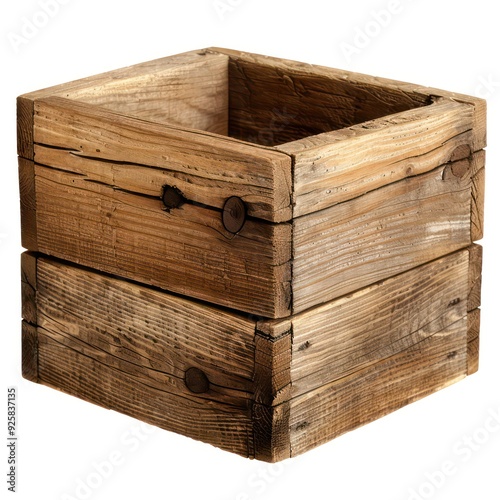 wood box on a white background