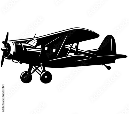 biplane vector illustration