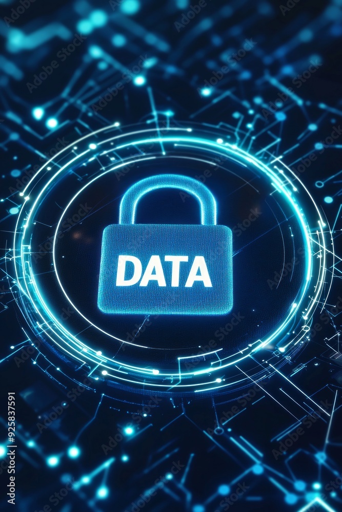 A padlock icon with text A padlock icon with text