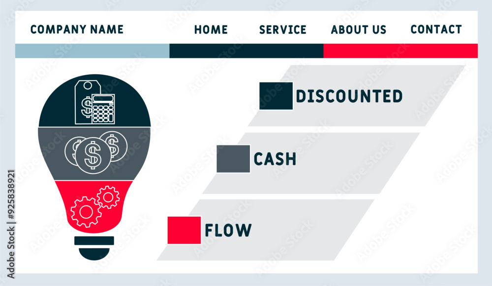 DCF - discounted cash flow acronym. business concept background. vector ...