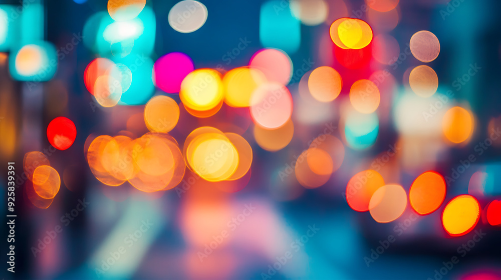 blurred lights of a city skyline at night, with a focus on the colorful bokeh from street lamps and traffic lights casting a soft, glowing ambiance blurred lights of a city skyline at night, with a focus on the colorful bokeh from street lamps and traffic lights casting a soft, glowing ambiance