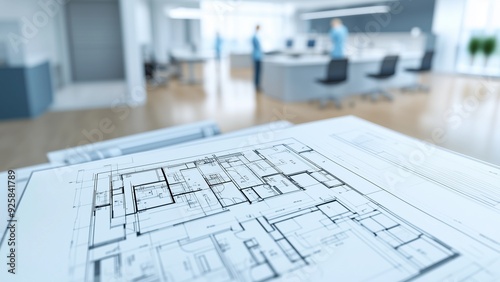 Healthcare Facility Blueprinting, architects designing medical centers ,blueprinting for healthcare facility projects with an image featuring hospital administrators and healthcare