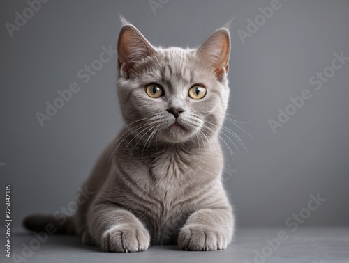 Gray Tabby Kitten Lying on a Gray Surface