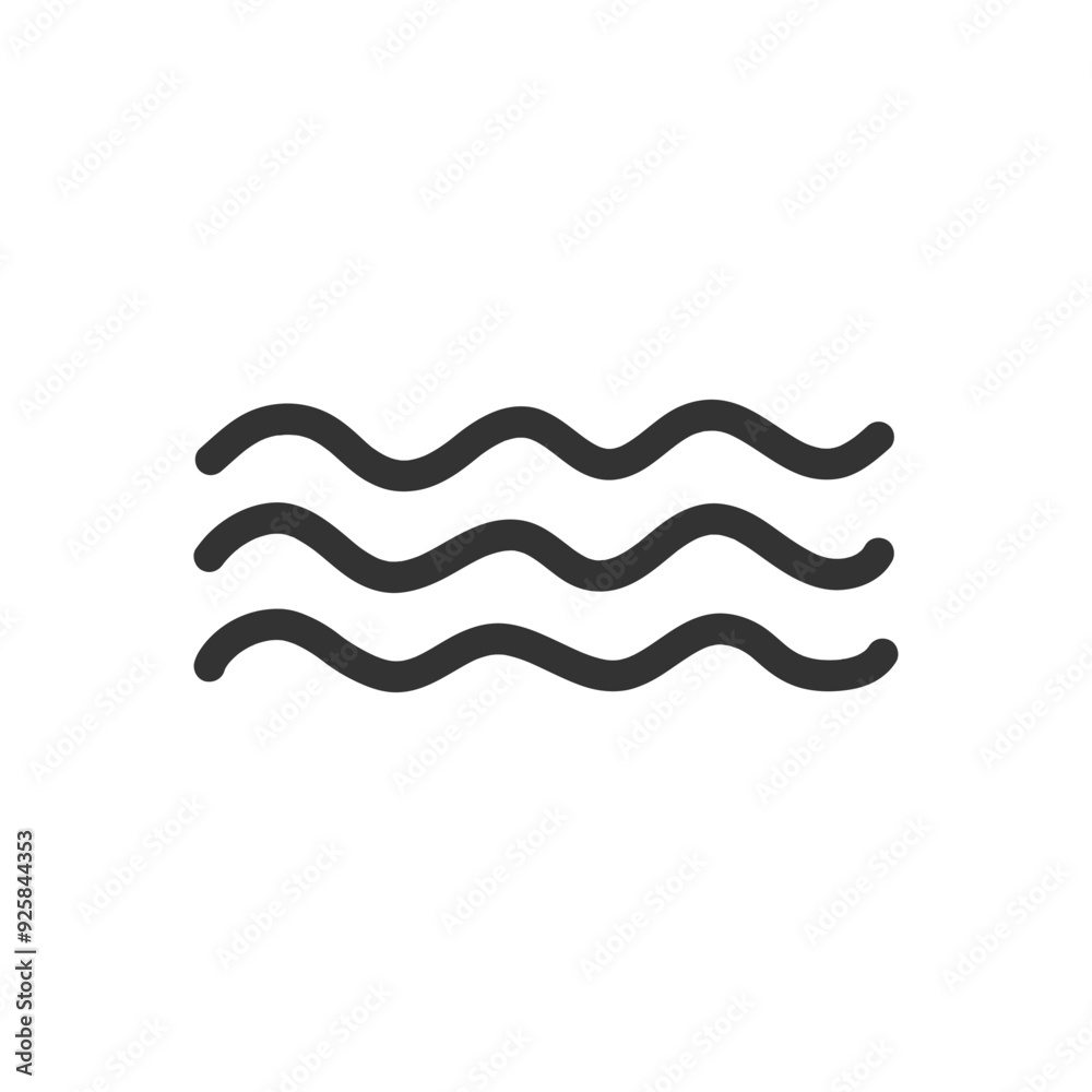 Simple waves doodle icon isolated vector illustration. Simple waves doodle icon isolated vector illustration.