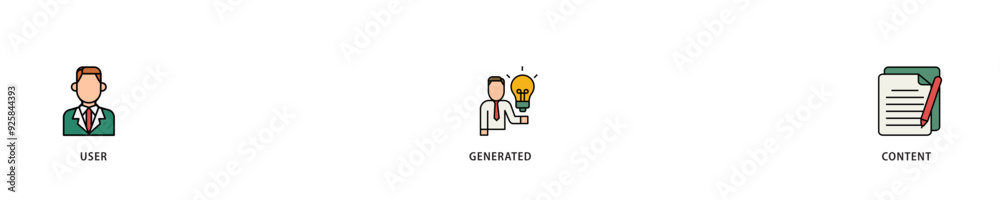 UGC icon infographic illustration concept with icon of people, network, process, engine, click, internet, website, archive and browser icon live stroke and easy to edit UGC icon infographic illustration concept with icon of people, network, process, engine, click, internet, website, archive and browser icon live stroke and easy to edit