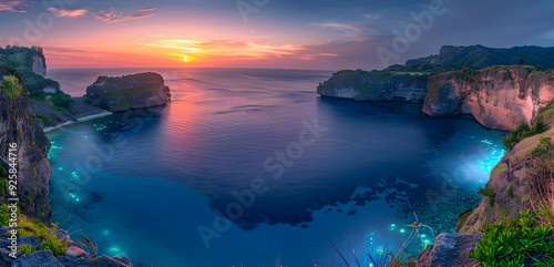 Scenic Coastal Cliffs at Sunset - Photo