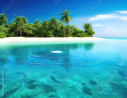 deserted beach, vacation on a tropical secluded island, vacation on the sea, ocean, tropical resort
