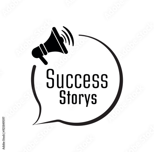 Success stories card on white background