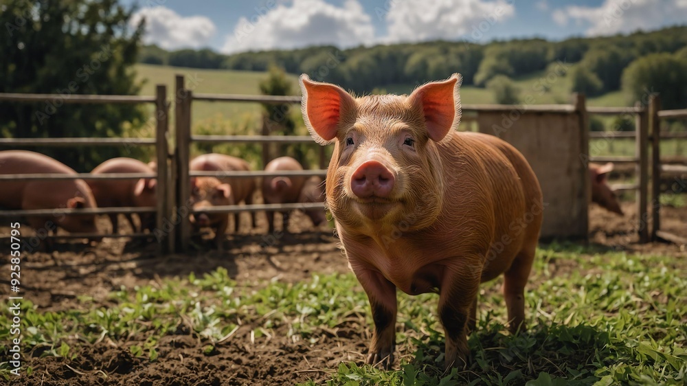 stock photography duroc pigs in a beautiful farm stock photography duroc pigs in a beautiful farm
