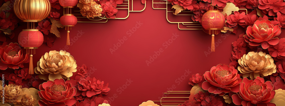 Peony flowers background with auspicious clouds. Chinese mid autumn or Chinese new year festival
Peony flowers background with auspicious clouds. Chinese mid autumn or Chinese new year festival