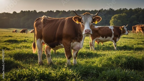 stock photography jersey cows in a beautiful farm