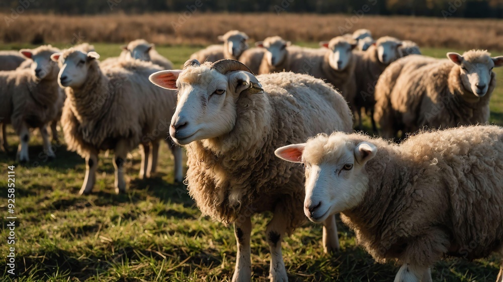stock photography romney sheeps in a beautiful farm