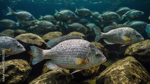 stock photography tilapia fish in a beautiful farm
