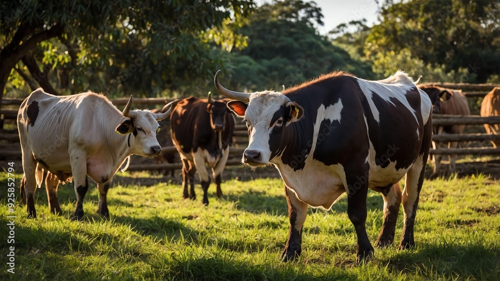 stock photography zebu cattles in a beautiful farm stock photography zebu cattles in a beautiful farm
