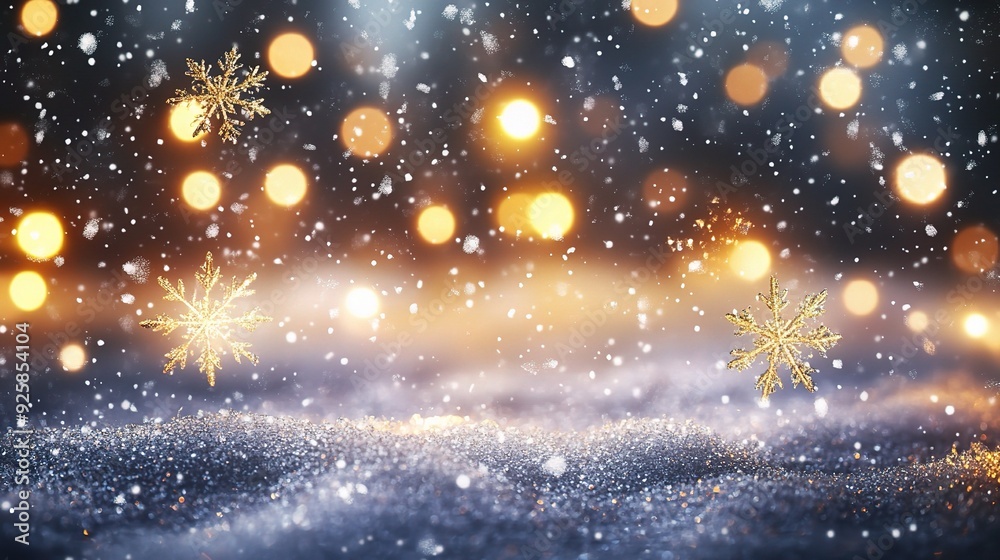 Winter Wonderland: Enchanting background with sparkling snowfall and warm bokeh lights. Perfect for holiday themes, winter magic, and festive celebrations. Winter Wonderland: Enchanting background with sparkling snowfall and warm bokeh lights. Perfect for holiday themes, winter magic, and festive celebrations.