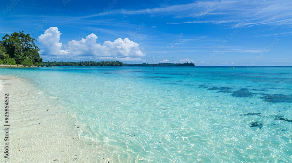 Fototapeta premium Tropical Paradise: Crystal Clear Water and Pristine Beach