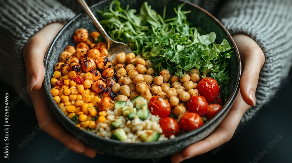 Person savoring a healthy meal while focusing on the connection between food and mental wellbeing, Mental health, mindful eating for athletes
