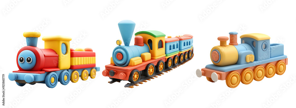 Fototapeta premium Trains Isolated on Transparent Background