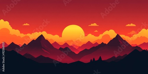 Ethereal Winter Wonderland: AI-Generated 4K Minimalist Landscape featuring Misty Mountains, Serene Ocean, and Dreamy Sunrise. Enchanting Flat Art Design for 2025 Seasonal UI, Festive Posters, and Webp