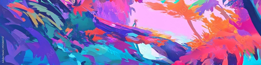 Obraz premium Ethereal Winter Wonderland: AI-Generated 4K Minimalist Landscape featuring Misty Mountains, Serene Ocean, and Dreamy Sunrise. Enchanting Flat Art Design for 2025 Seasonal UI, Festive Posters, and Webp