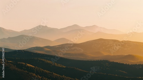 Mountain Ranges at Sunset