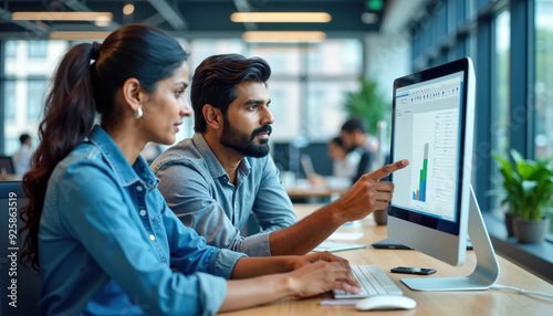 Focused Indian Business Professionals Discussing Data Trends and Analytics Together in an Office Environment Free Download Focused Indian Business Professionals Discussing Data Trends and Analytics Together in an Office Environment - GFXLoad
