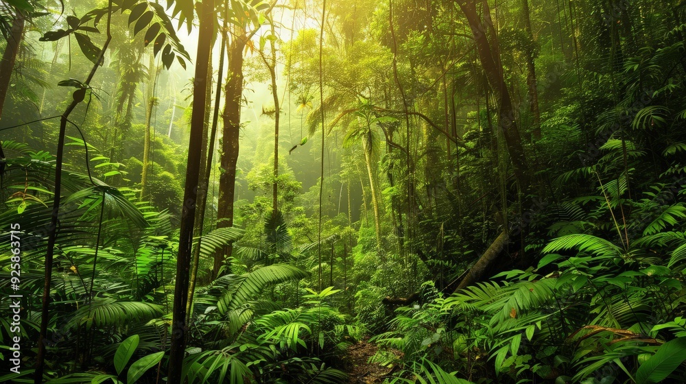 Fototapeta premium Sunlit Rainforest