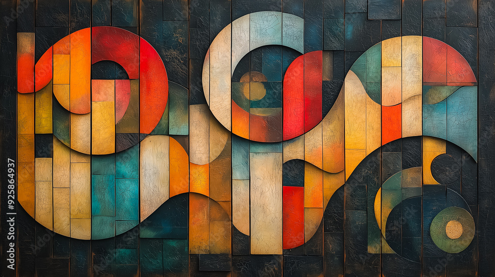 Fototapeta premium Abstract art piece with bold colors and shapes