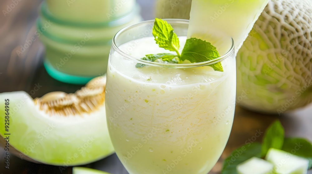 Refreshing Melon Smoothie with Mint Refreshing Melon Smoothie with Mint