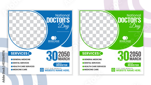 International doctor day social media post design for a brading medical hospitals 