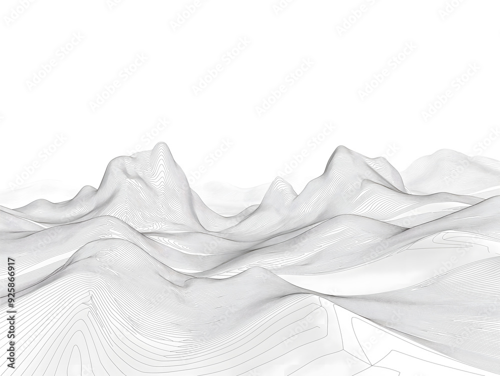 Obraz premium 中国山峰山水画彩铅画