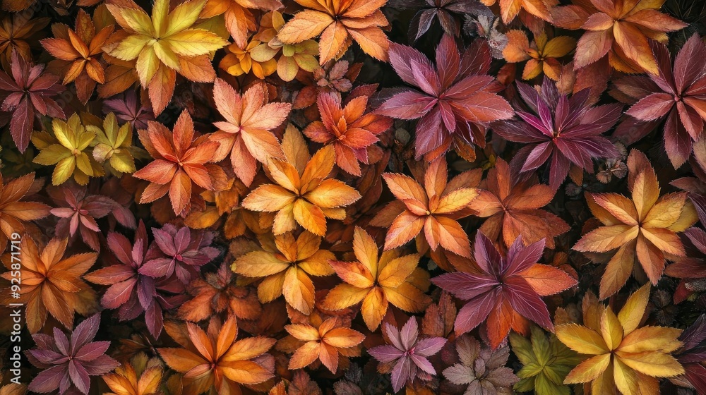 Vibrant autumn leaves in warm colors create a stunning natural pattern, perfect for nature lovers and seasonal decor. Vibrant autumn leaves in warm colors create a stunning natural pattern, perfect for nature lovers and seasonal decor.
