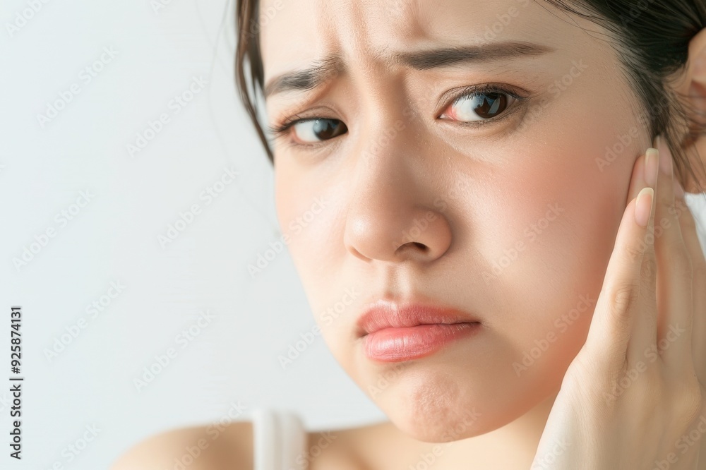 歯とお肌の悩みがある日本人女性(皮膚科・美容皮膚科・美容整形・ニキビ・虫歯) 歯とお肌の悩みがある日本人女性(皮膚科・美容皮膚科・美容整形・ニキビ・虫歯)
