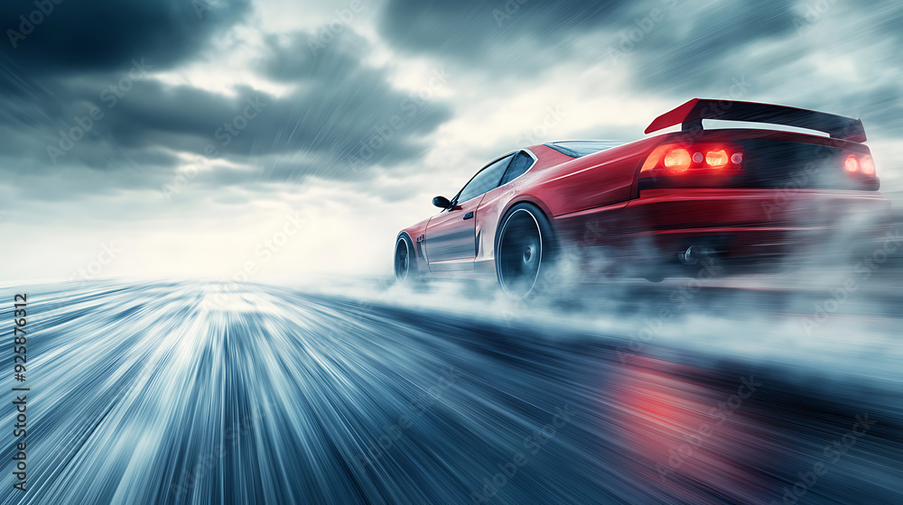 Fototapeta premium Drive fast, speed on the art of challenging control