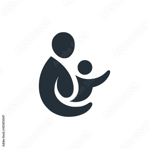 baby caretaker logo vector illustration template design