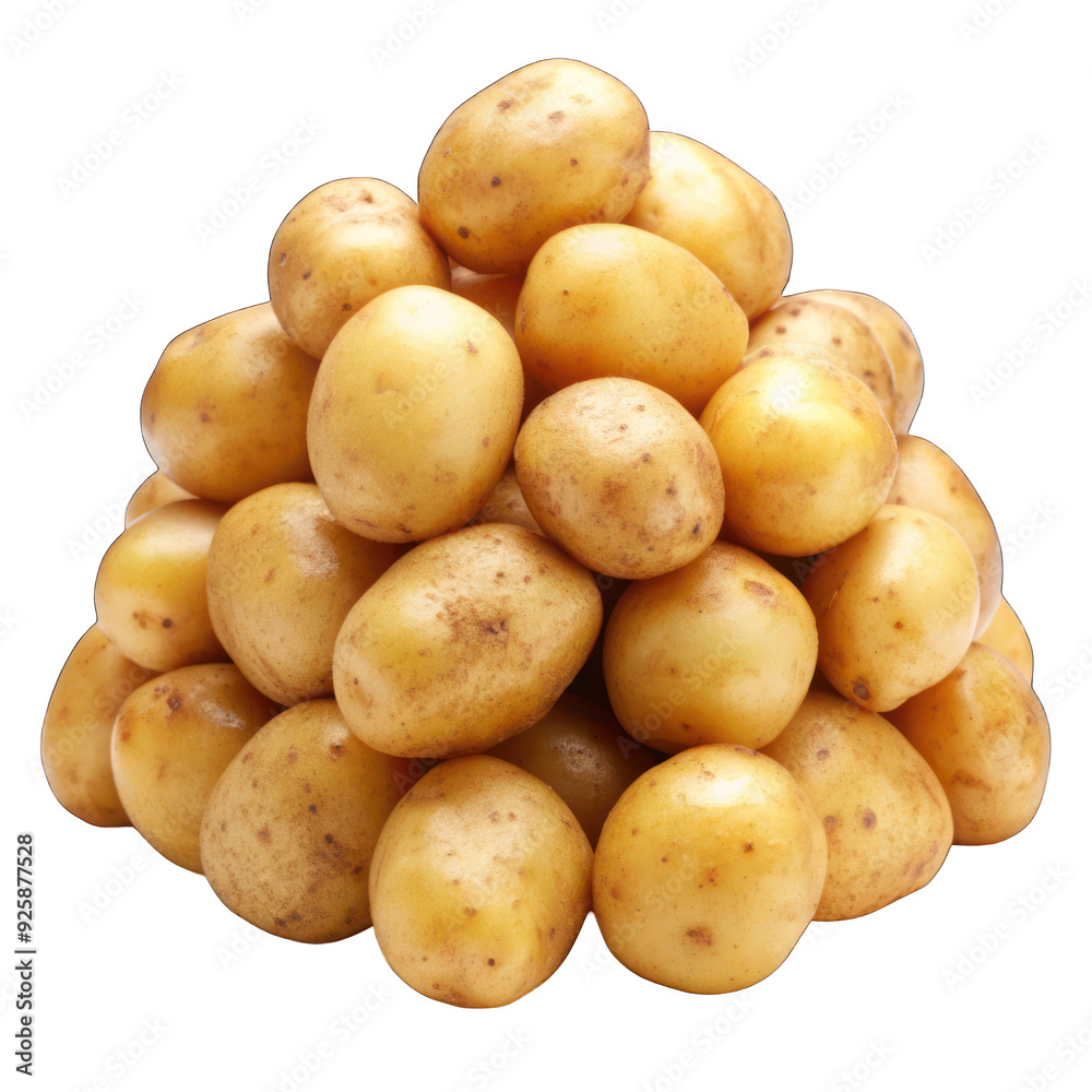 Young potatoes pile isolated on transparent background Young potatoes pile isolated on transparent background
