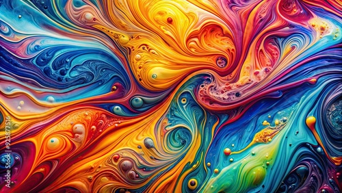 Abstract liquid art in vibrant colors creating unique patterns and textures , colorful, vibrant, abstract, liquid, art